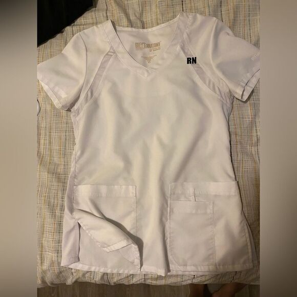 GREY’S ANATOMY | White Scrub Top RN - Picture 1 of 7